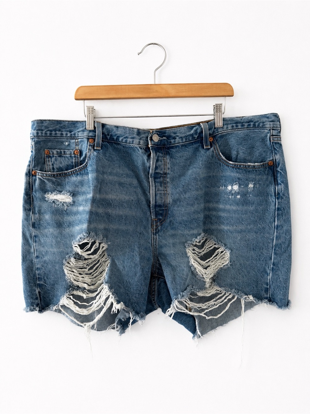 Levi’s 501 Original Fit Distressed Denim Shorts Plus Size 22W